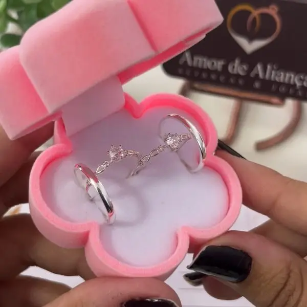 Aliança de Namoro Jasmim Duo 2mm - Anéis de Brinde