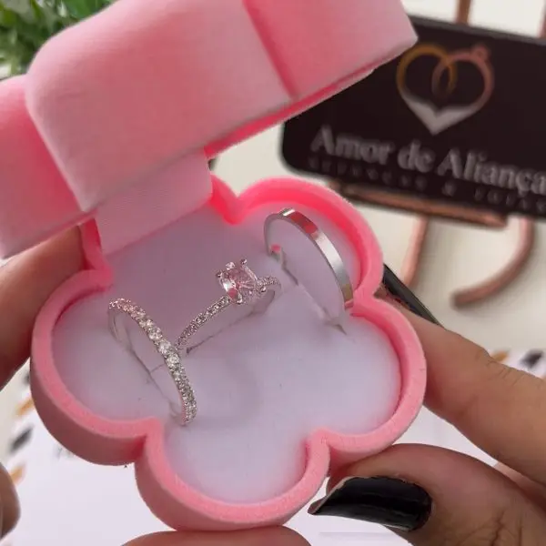 Aliança de Namoro Glamour 2mm- Anel de Brinde