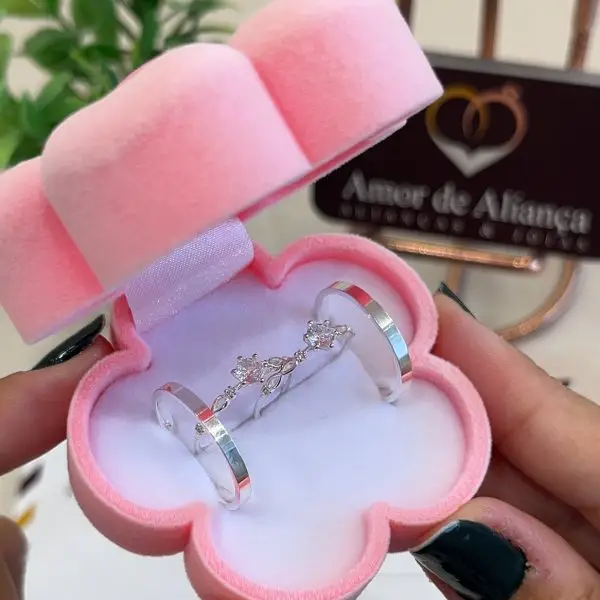 Aliança de Namoro Samira Duo 2mm - Anéis de Brinde